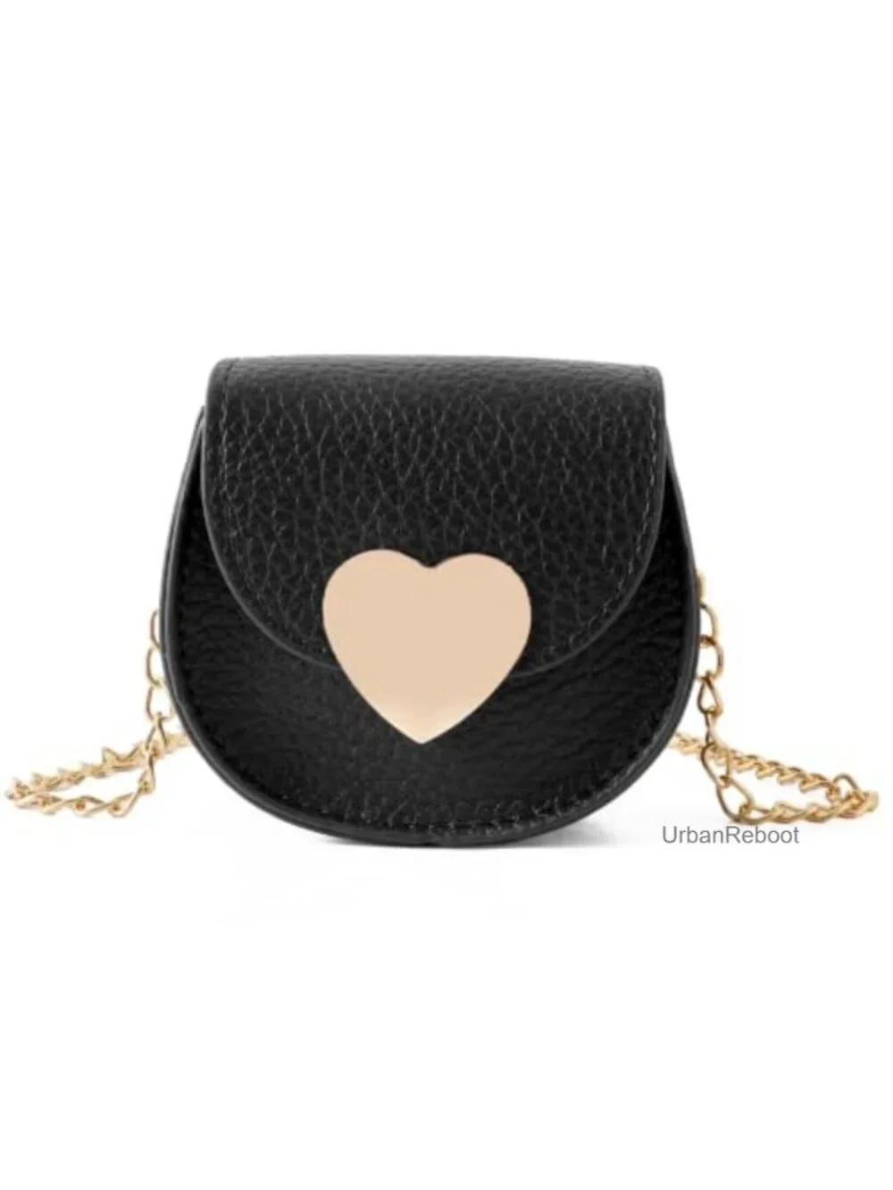 Girls Heart Shaped Crossbody Purse Faux Leather Mini Bag Adjustable Strap